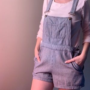 Thrifted denim overalls!! Shorts!